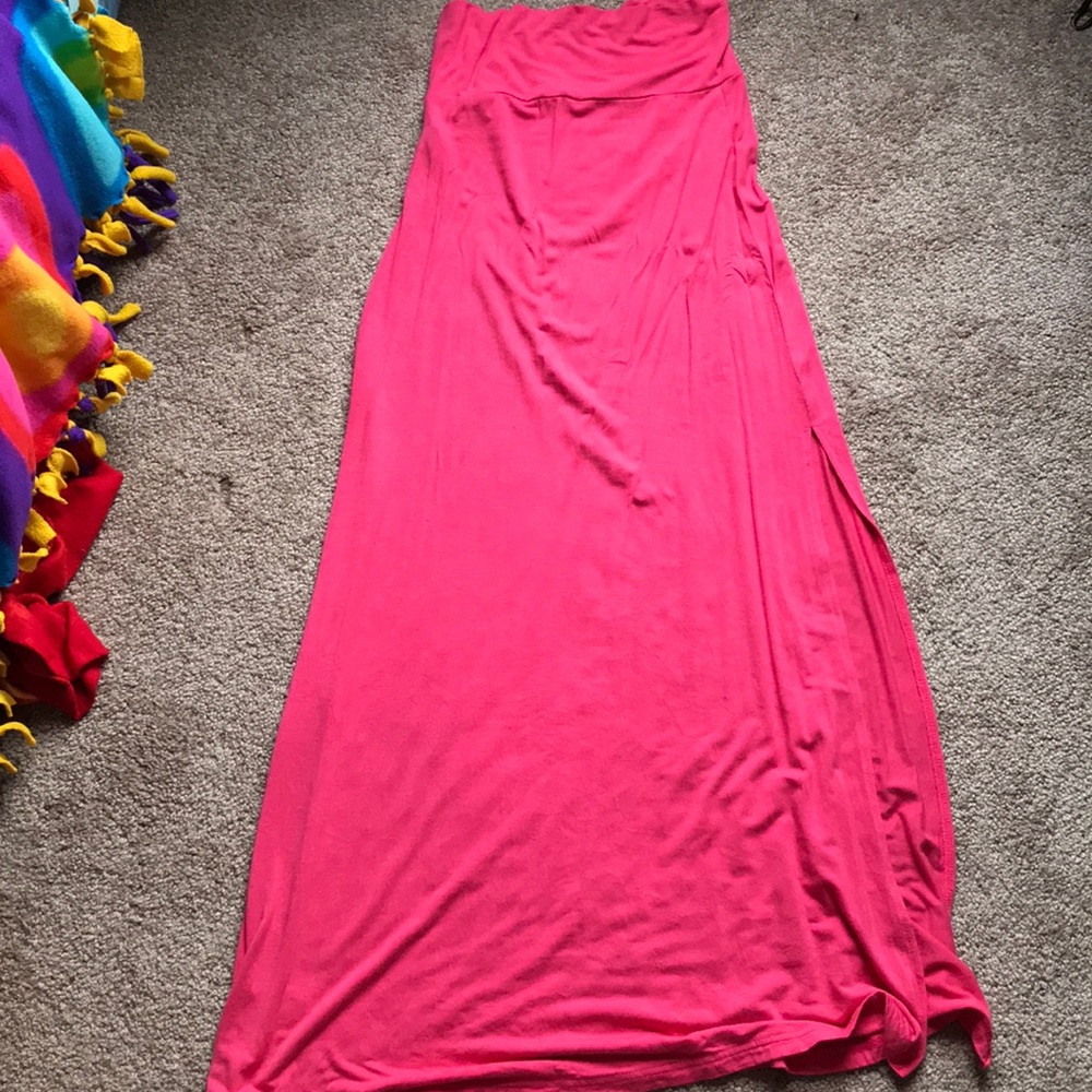 Hot pink maxi skirt